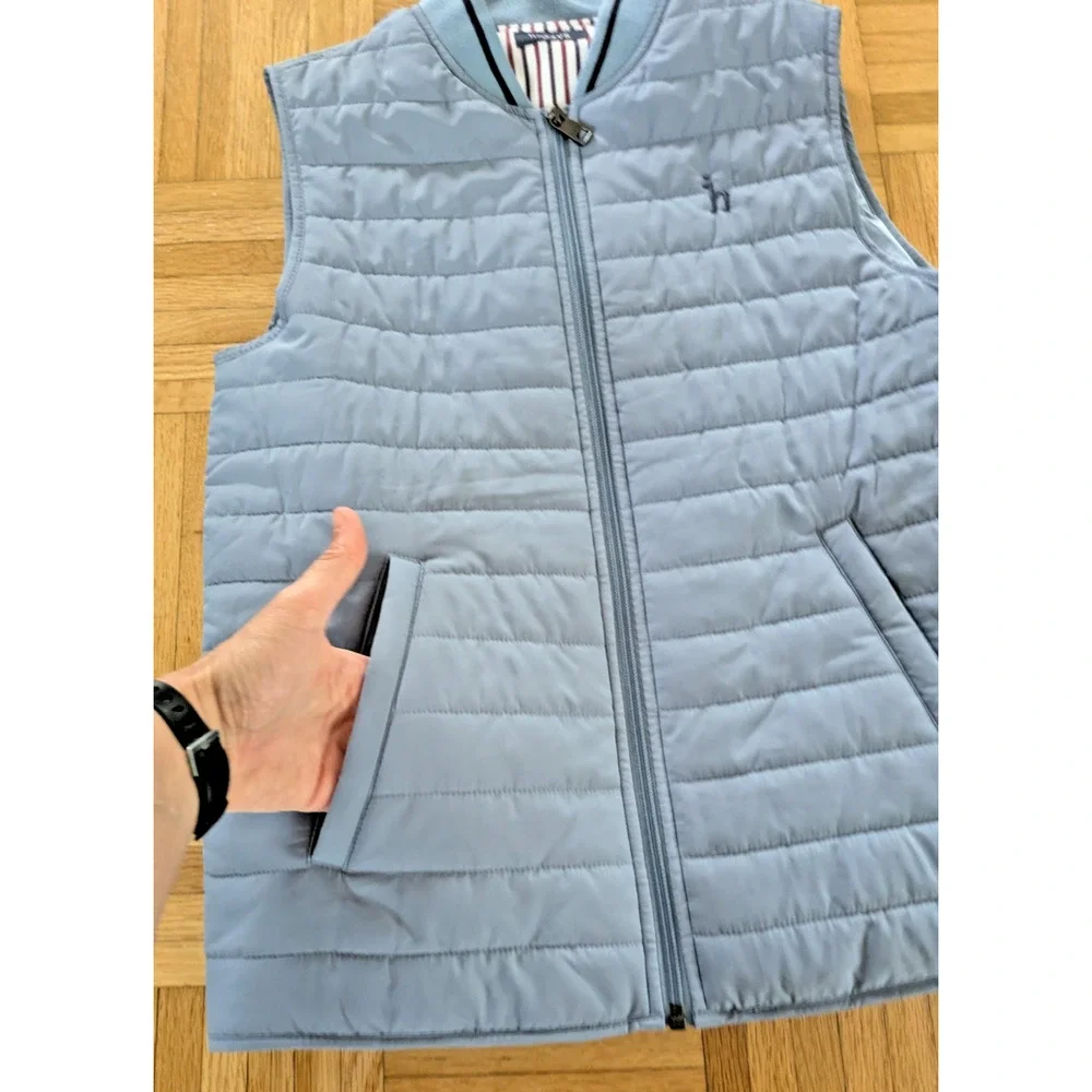 HAZZYS Kids Puffer Vest 13y Blue Zip Korean Lined Down Quilted